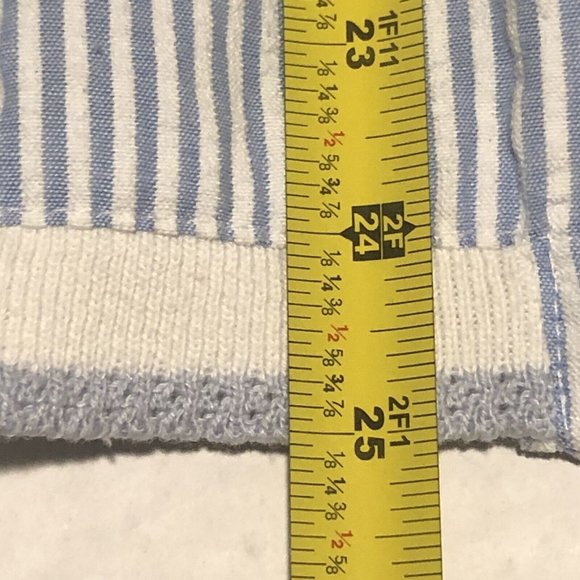 Vintage Willow Ridge Blue And White Striped Metal Zipper Women’s Jacket Medium - Picture 10 of 12